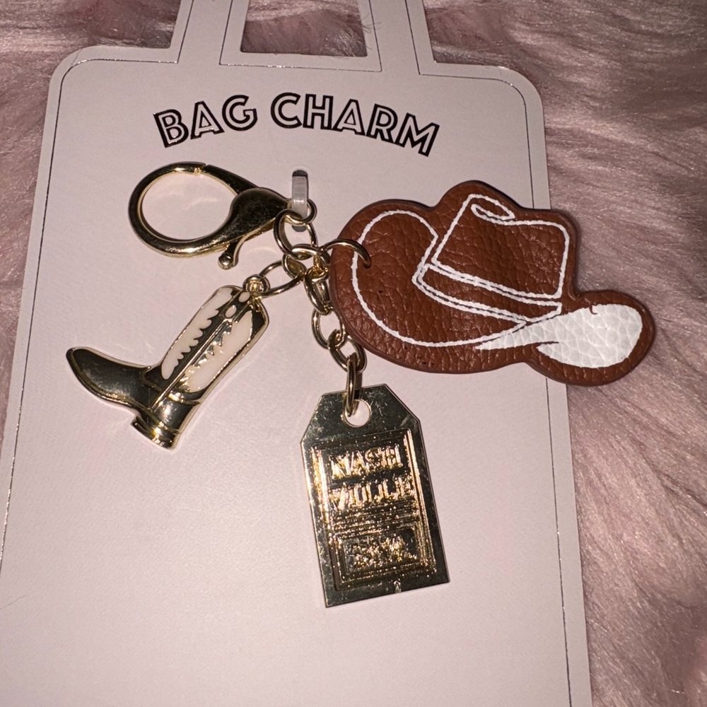 Western Cowboy Hat and Boot Bag Charm